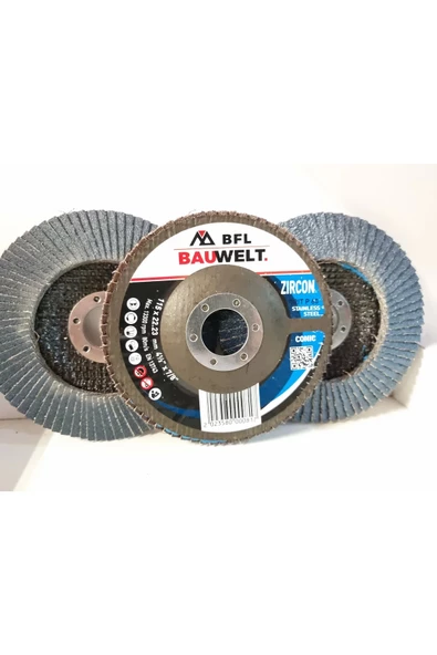 BAUWELT ÇAP115 Z060 FLAP DİSK ZIMPARA İNOX 5 Lİ PAKET