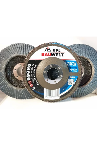 BAUWELT ÇAP115 Z040 FLAP DİSK ZIMPARA İNOX 5Lİ PAKET