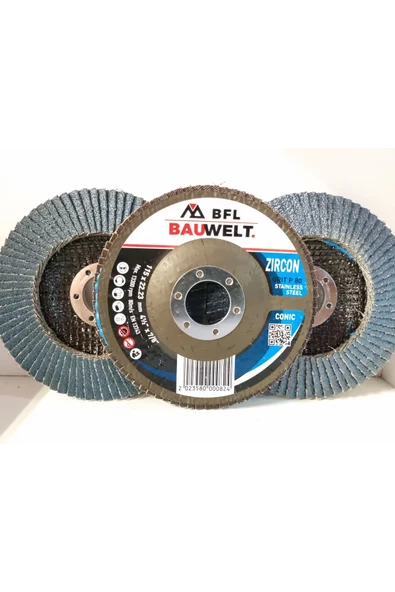 BAUWELT ÇAP115 Z080 FLAP DİSK ZIMPARA İNOX 5Lİ PAKET