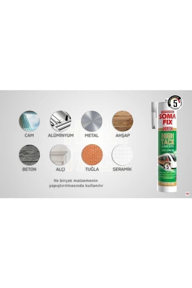 Somafix S580 Hightack Hibrit Yapıştırıcı-korniş-çıta-ayna-metal Yapıştırıcı-çok Kuvvetli-pratik Ürün Beyaz - Resim 3