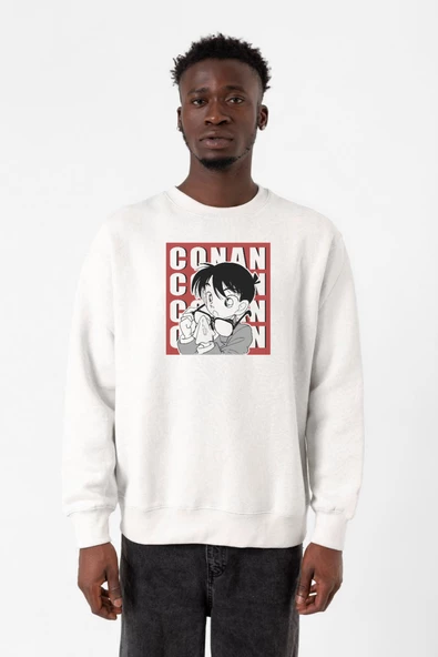 Detective Conan Anime Conan Poster Beyaz Erkek 2ip Sweatshirt