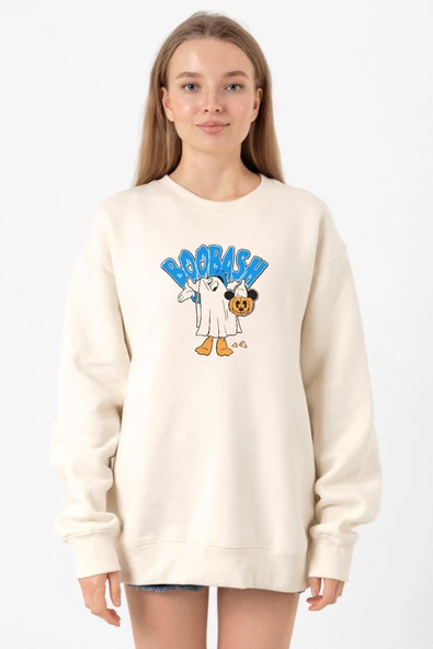 Donal Boobash Halloween Ekru Kadın 2ip Sweatshirt