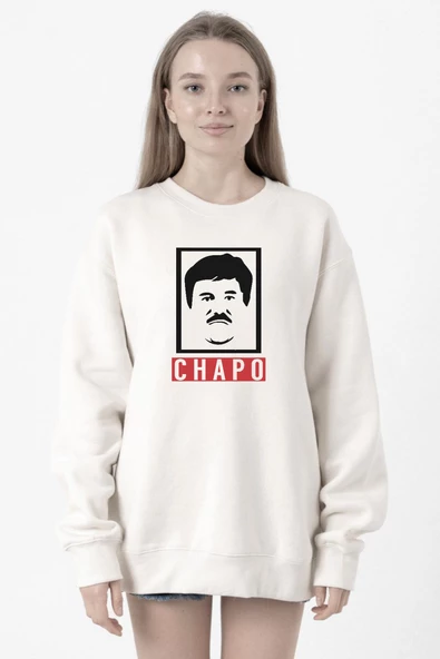 El Chapo Gangster Swagger Beyaz Kadın 2ip Sweatshirt ürün görseli