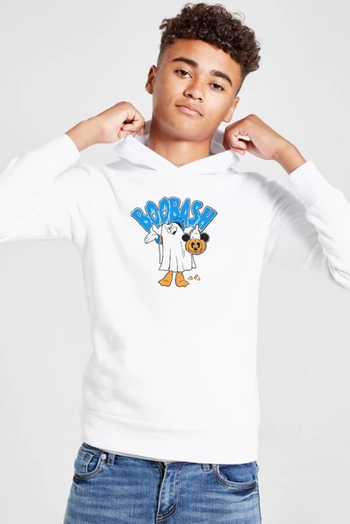 Donal Boobash Halloween Beyaz Çocuk 3ip Kapşonlu  Sweatshirt