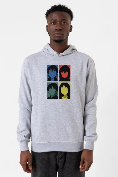 Erased Anime All Main Character Minimal Colorful Art Grimelanj Erkek Kapşonlu 3ip Sweatshirt