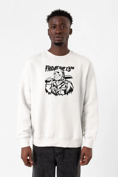 Friday The 13th Halloween Beyaz Erkek 2ip Sweatshirt