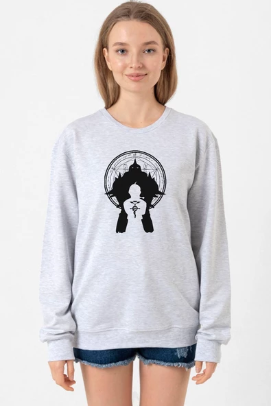 Fullmetal Alchemist Anime Logo Grimelanj Kadın 2ip Sweatshirt