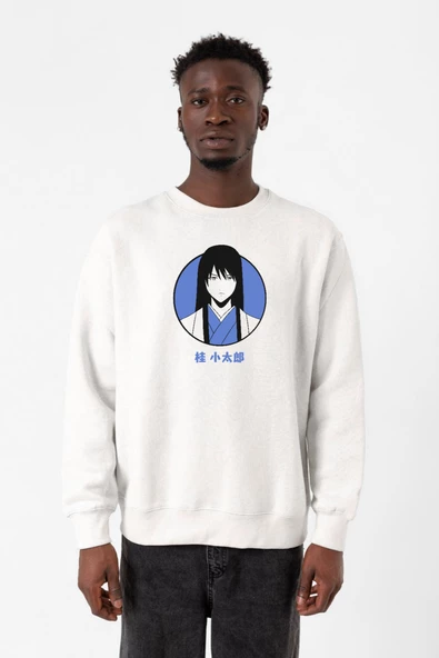 Gintama Anime Kotaro Minimal Beyaz Erkek 2ip Sweatshirt ürün görseli