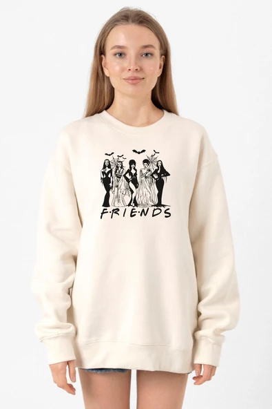 Halloween Friends Ekru Kadın 2ip Sweatshirt