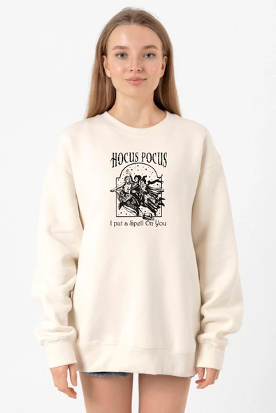 Hocus Pocus I Put A Spell On You Ekru Kadın 2ip Sweatshirt - 1