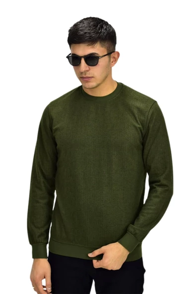 Erkek Spor Sıfır Yaka Sweatshirt R2270 BGL-ST03187 - Resim 6