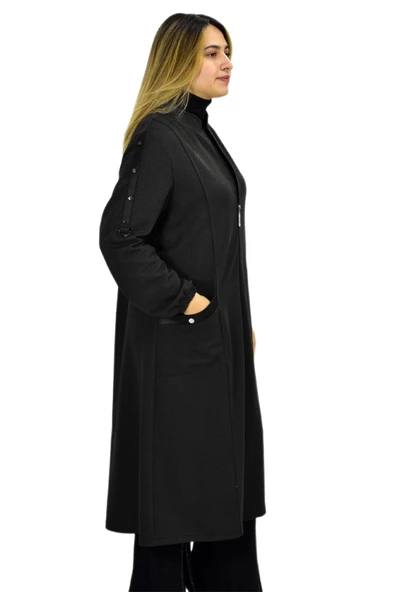 Kadın Kışlık Cepli Fermuarlı Kap Tunik BGL-ST03268 - Resim 4