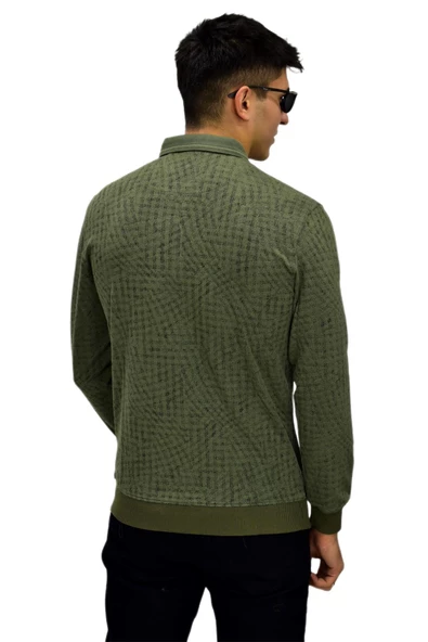 Erkek Polo Yaka Sweatshirt R2250 BGL-ST03196 - Resim 12