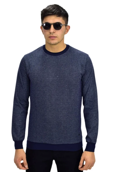 Erkek Spor Sıfır Yaka Sweatshirt R2270 BGL-ST03187 - Resim 3