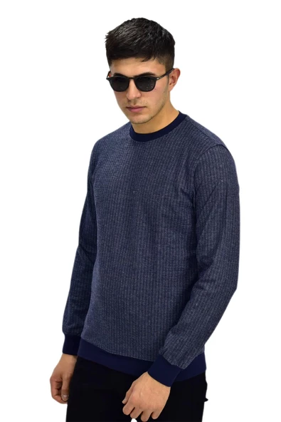 Erkek Spor Sıfır Yaka Sweatshirt R2270 BGL-ST03187 - Resim 8