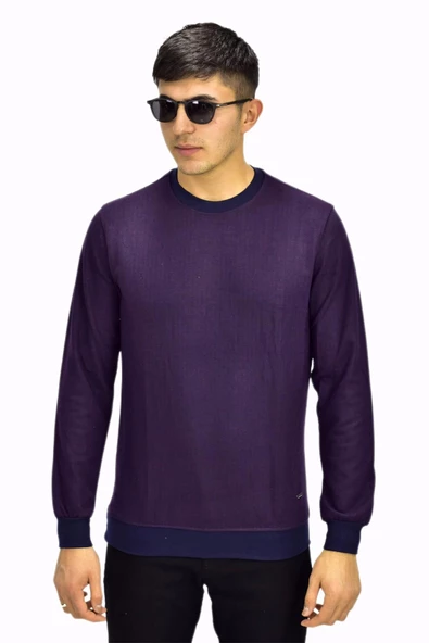 Erkek Spor Sıfır Yaka Sweatshirt R2270 BGL-ST03187 - Resim 4