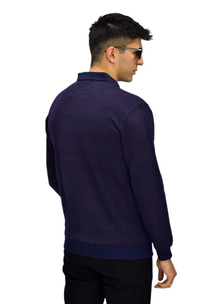Erkek Polo Yaka Sweatshirt R2252 BGL-ST03199 - Resim 12