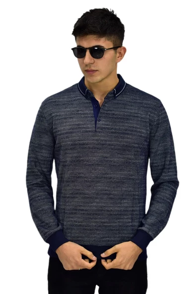 Erkek Polo Yaka Sweatshirt R2252 BGL-ST03199 ürün görseli