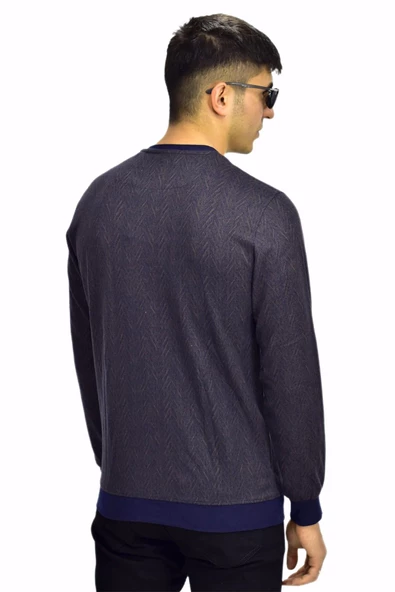 Erkek Spor Sıfır Yaka Sweatshirt R2266 BGL-ST03183 - Resim 8