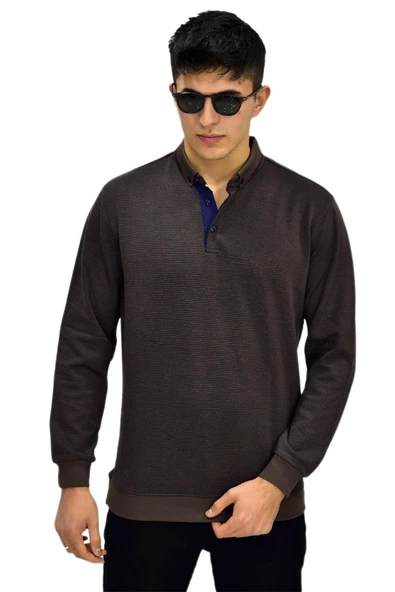 Erkek Polo Yaka Sweatshirt R2254 BGL-ST03197 - 2