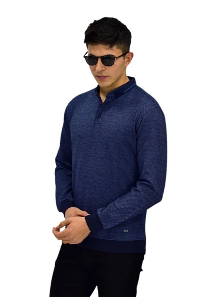 Erkek Polo Yaka Sweatshirt R2254 BGL-ST03197 - 9