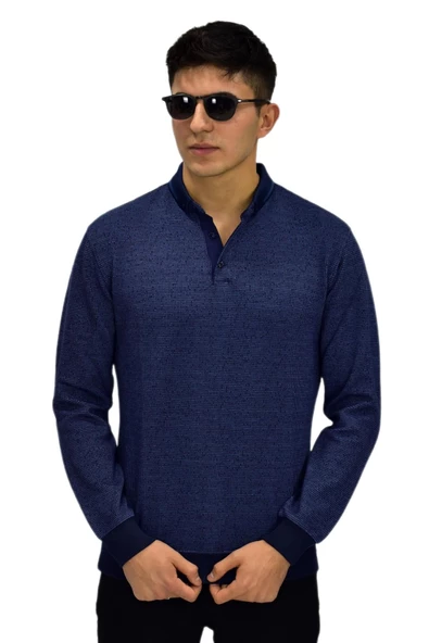 Erkek Polo Yaka Sweatshirt R2254 BGL-ST03197