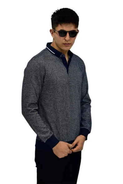 Erkek Polo Yaka Sweatshirt R2254 BGL-ST03197 - 11