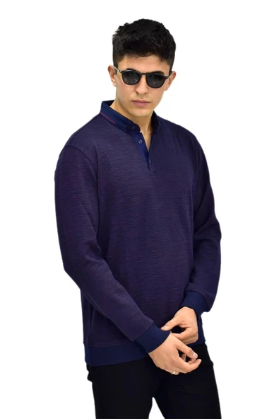 Erkek Polo Yaka Sweatshirt R2253 BGL-ST03200 - 6