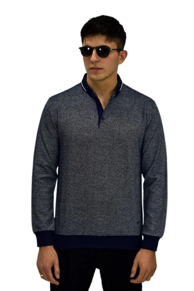 Erkek Polo Yaka Sweatshirt R2254 BGL-ST03197 - 5