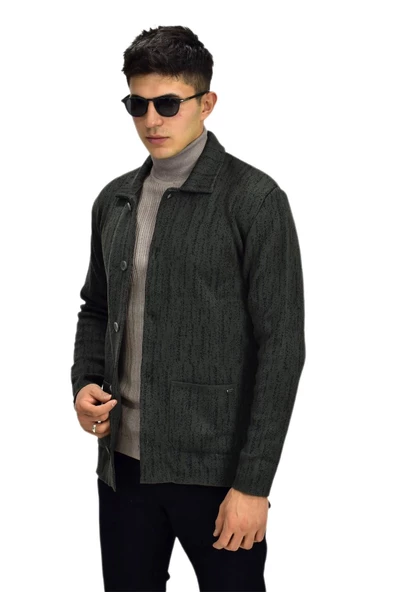 Erkek Spor Düğmeli Hırka R6420 BGL-ST03172 - 9