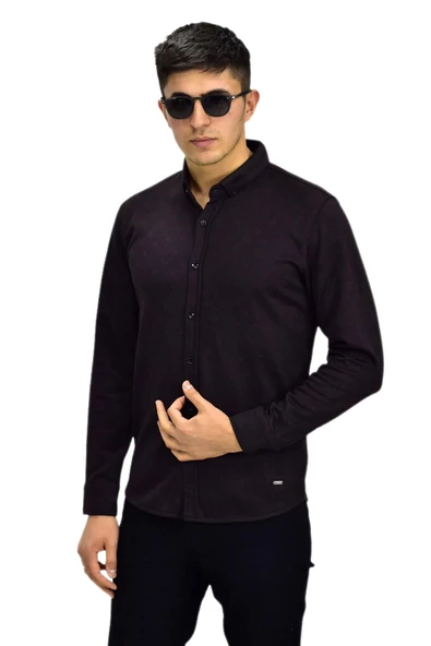 Erkek Spor Jakarlı Uzun Kol Gömlek R6520 BGL-ST03204 - Resim 7