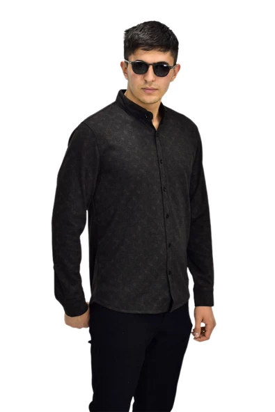 Erkek Spor Jakarlı Uzun Kol Gömlek R6520 BGL-ST03204 - Resim 12