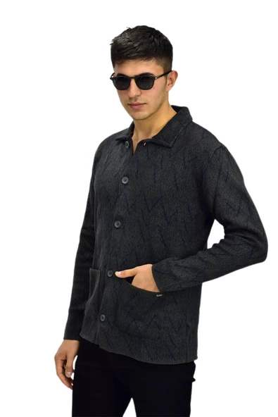 Erkek Spor Düğmeli Hırka R6350 BGL-ST03171 - Resim 11