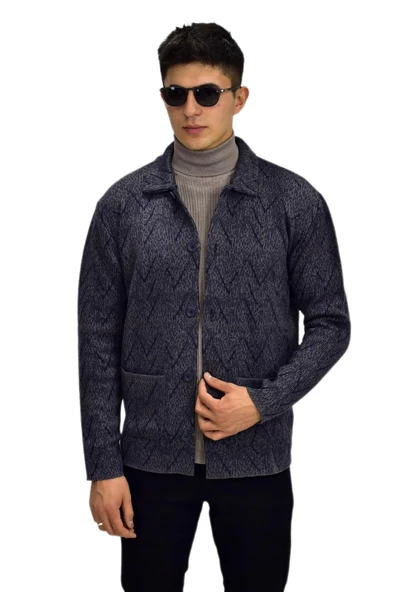 Erkek Spor Düğmeli Hırka R6350 BGL-ST03171 - Resim 2