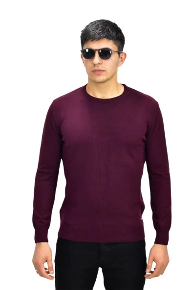 Erkek Spor Düz Sıfır Yaka Kazak R22920 BGL-ST03182 - Resim 5