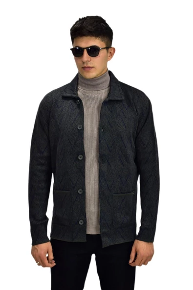 Erkek Spor Düğmeli Hırka R6350 BGL-ST03171 - Resim 7