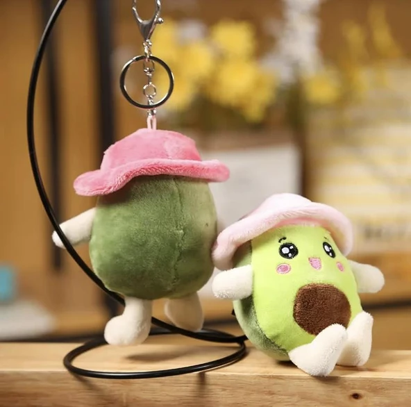 Avakado Şapkalı Peluş Anahtralık 11 cm - 2