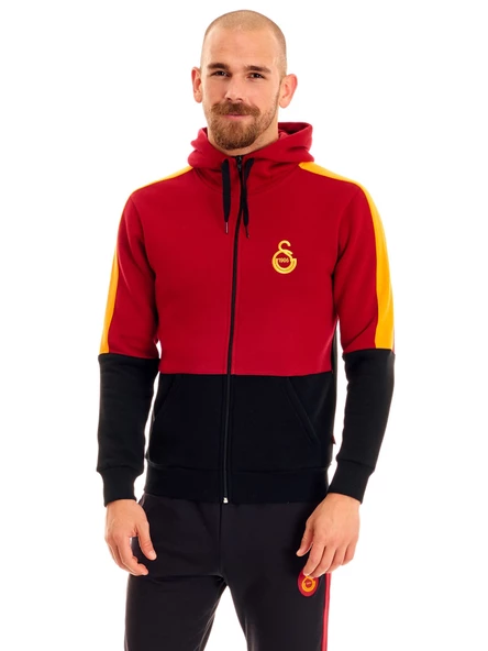 Galatasaray Orijinal Kapüşonlu Sweat Fermuarlı Gs Sweat