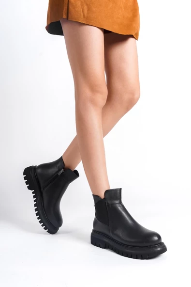 Lord Siyah Mat Kalın Tabanlı Lastikli Günlük Bot - 3