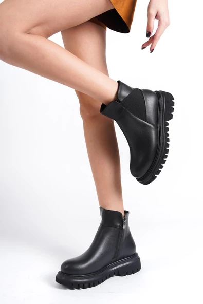 Lord Siyah Mat Kalın Tabanlı Lastikli Günlük Bot - 2