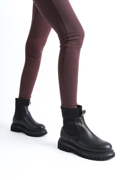 Tothem Siyah Mat Esnek Dalgıç Kumaş Chelsea Lastikli Günlük Bot - 3