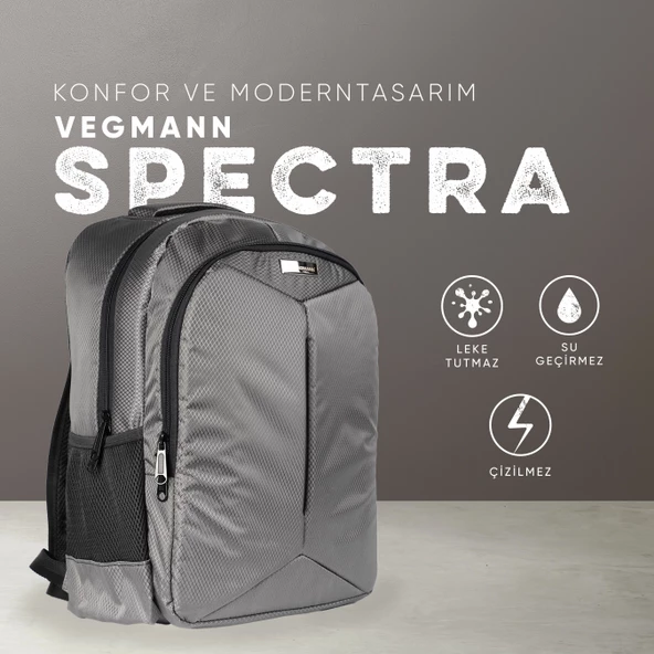 Vegmann Spectra 15,6 inç Uyumlu Gri Laptop Sırt Çantası - Resim 2