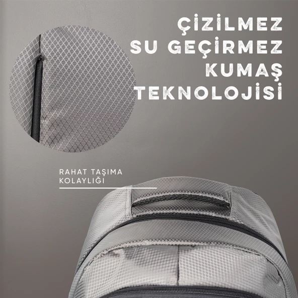 Vegmann Spectra 15,6 inç Uyumlu Gri Laptop Sırt Çantası - Resim 5