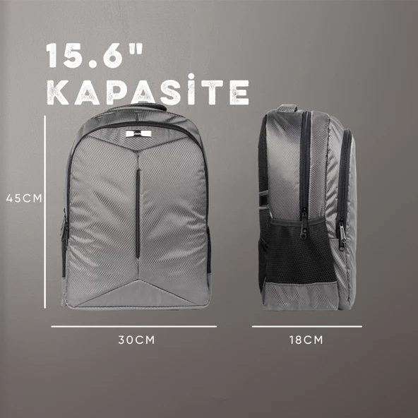 Vegmann Spectra 15,6 inç Uyumlu Gri Laptop Sırt Çantası - Resim 3