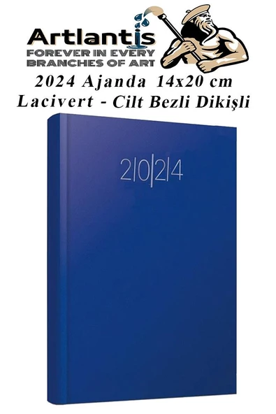 2024 Ajanda 14X20 cm Çizgili Cilt Bezli Dikişli 1 Adet Günlük Planlayıcı Cilt Bezi Ciltli Ajanda 2024 Ofis Okul Büro - 2