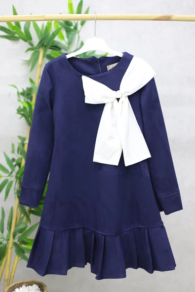 GALA altı fırfırlı süet kız çocuk elbise - Resim 3