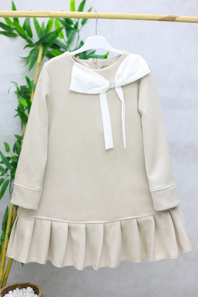 GALA altı fırfırlı süet kız çocuk elbise - Resim 2