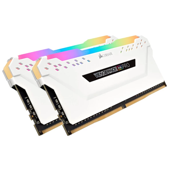 CORSAIR CMW16GX4M2C3000C15W 16GB (2x8GB) DDR4 3000MHz CL15 VENGEANCE RGB WHITE DIMM BELLEK