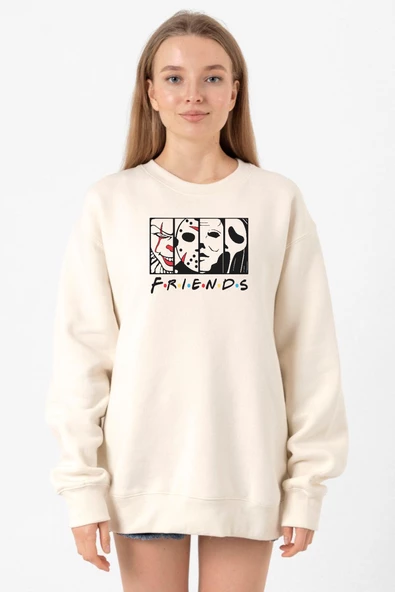Horror Character Friends Ekru Kadın 2ip Sweatshirt ürün görseli