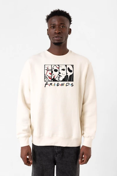 Horror Character Friends Ekru Erkek 2ip Sweatshirt